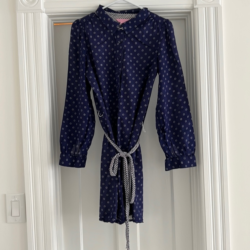 Lilly Pulitzer Button Shirt Dress with Detachable Sash size 6